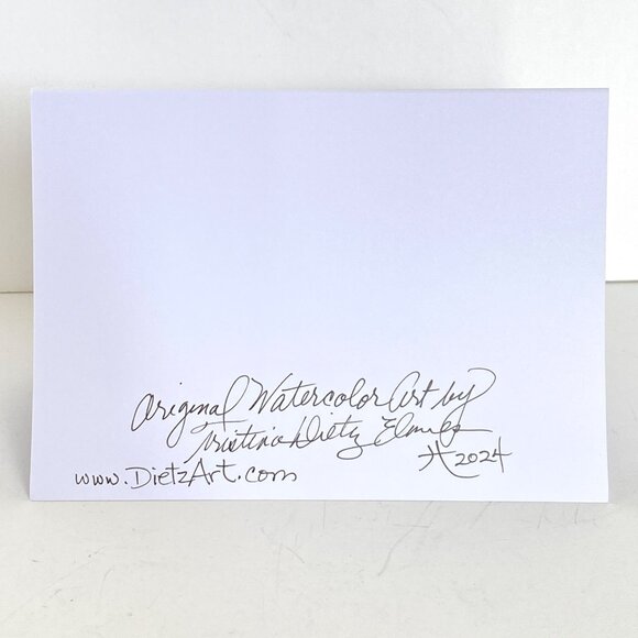 Happy Holidays Christmas Blank Greeting Card Original Handmade Bokeh Watercolor - Picture 3 of 4